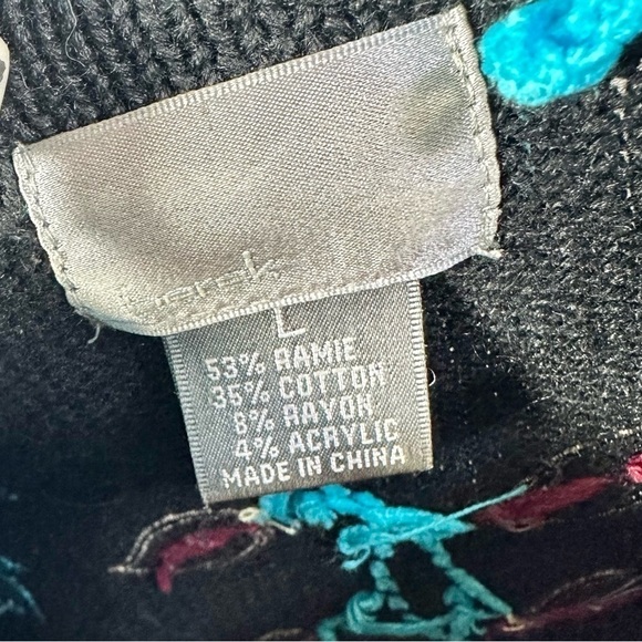 Vintage Berek beaded and embroidered floral button up cardigan size L - Picture 7 of 11